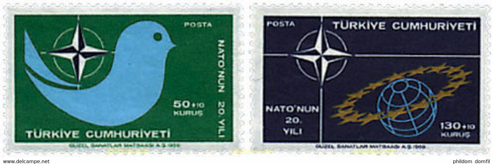 35963 MNH TURQUIA 1969 20 ANIVERSARIO DE LA OTAN - Verzamelingen & Reeksen