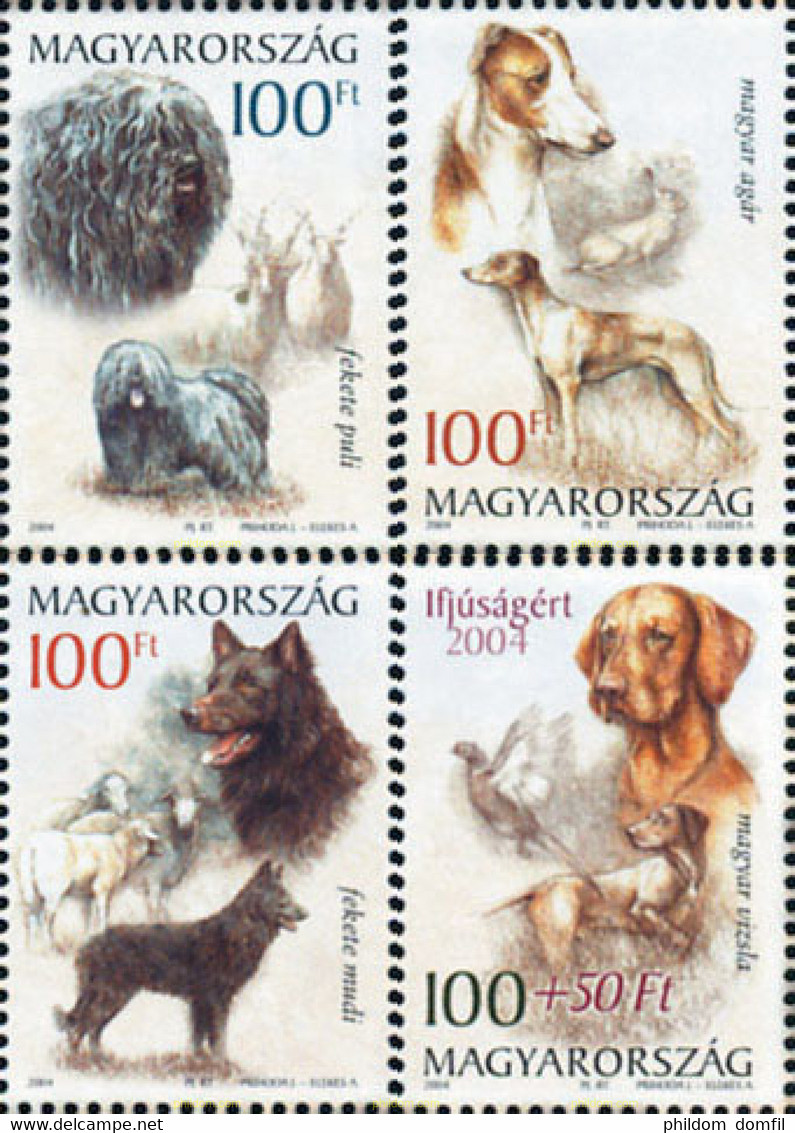 177389 MNH HUNGRIA 2004 PERROS - Usado