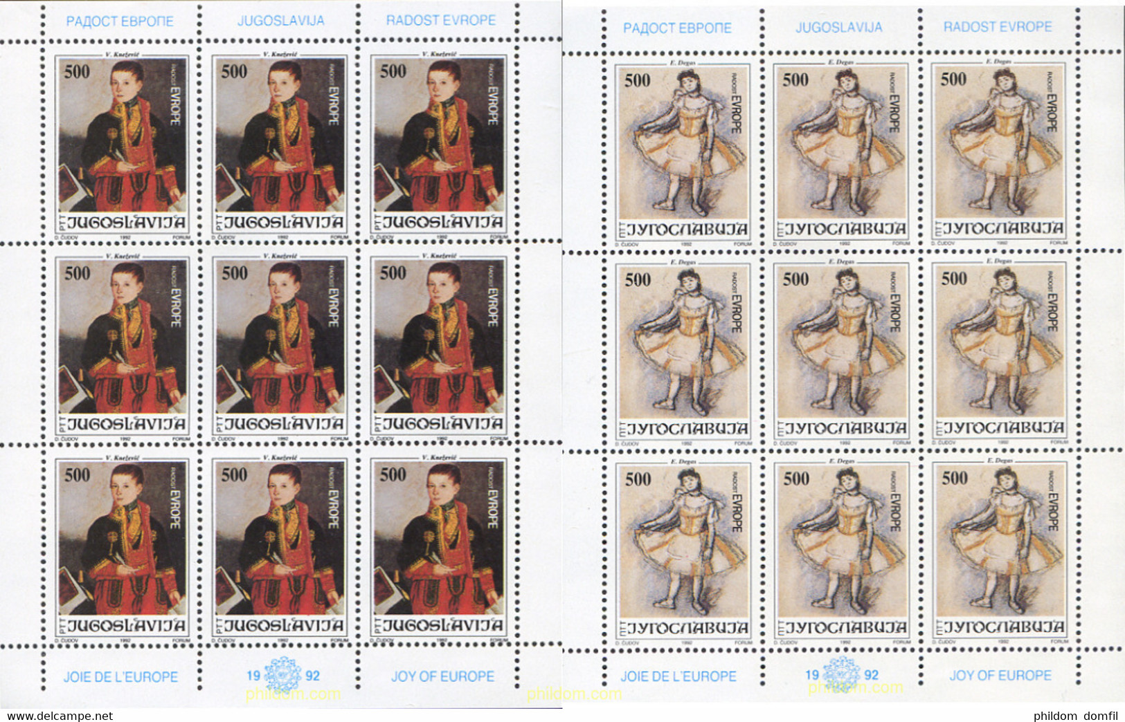 287562 MNH YUGOSLAVIA 1992 PINTURA - Collections, Lots & Séries