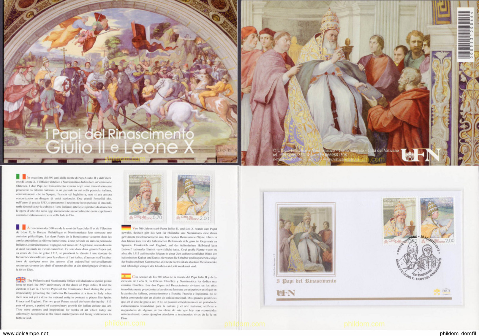 639830 MNH VATICANO 2013 PAPAS DEL RENACIMIENTO - Gebraucht