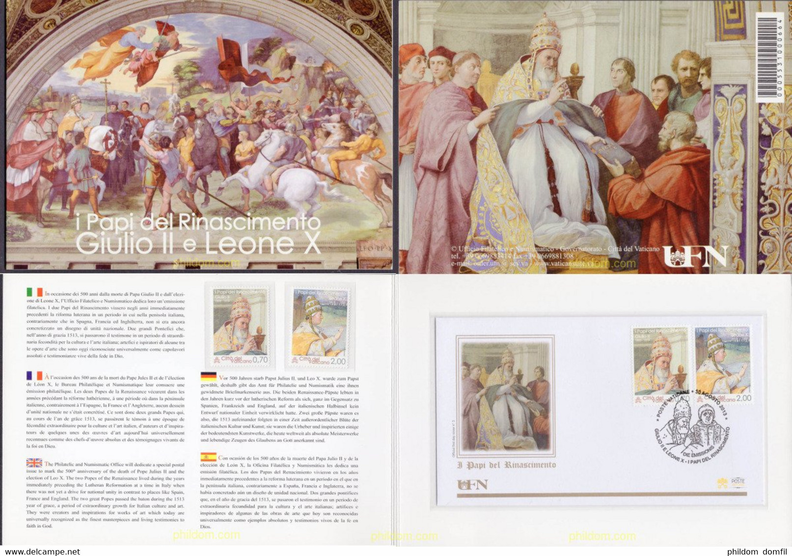 639830 MNH VATICANO 2013 PAPAS DEL RENACIMIENTO - Gebruikt