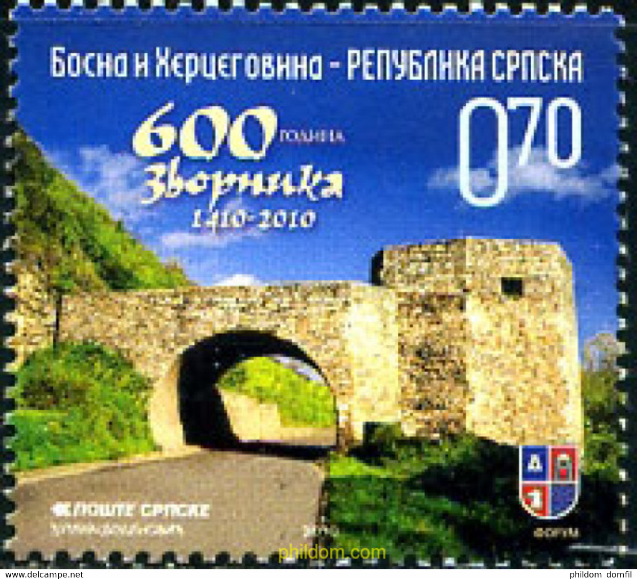 245111 MNH BOSNIA-HERZEGOVINA. Adm Serbia 2010 600 ANIVERSARIO DE ZVORNIK - Châteaux