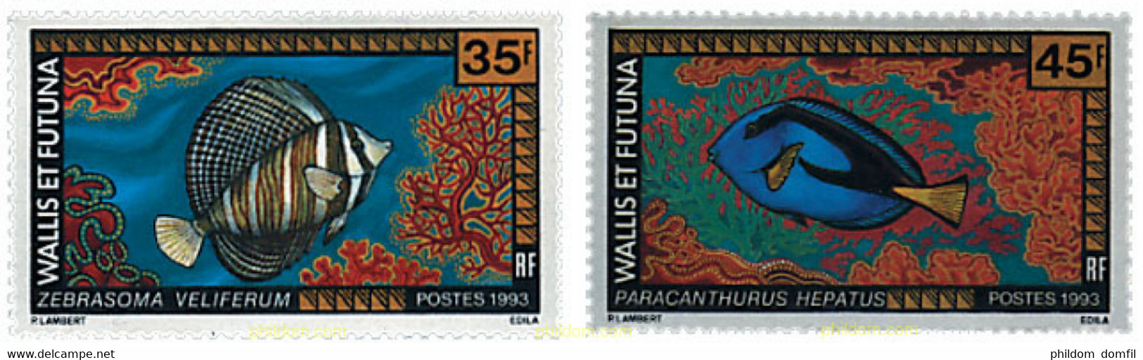 45873 MNH WALLIS Y FUTUNA 1993 FAUNA MARINA - Gebruikt