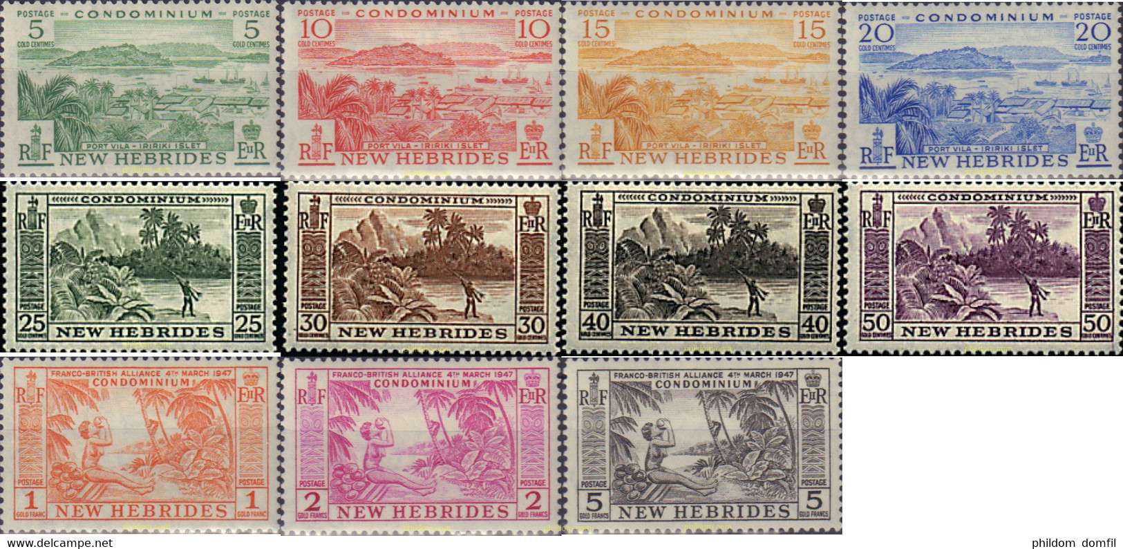 584587 MNH NUEVAS HEBRIDAS 1957 SERIE BASICA - Colecciones & Series