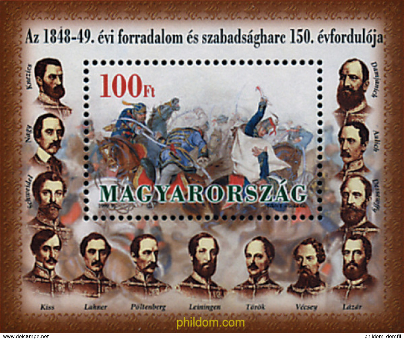 40238 MNH HUNGRIA 1999 150 ANIVERSARIO DE LA REVOLUCION 1848-1849 - Oblitérés