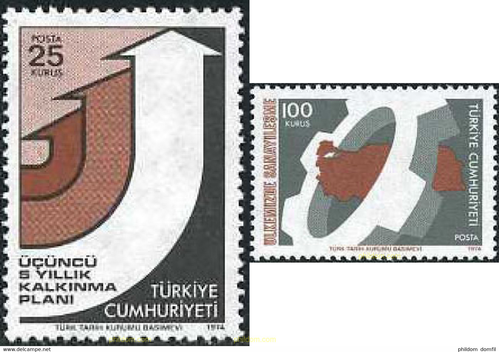 172856 MNH TURQUIA 1974 DESARROLLO - Colecciones & Series
