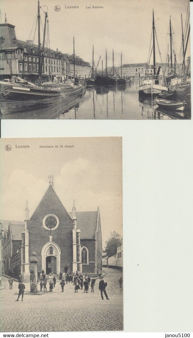 CARTES POSTALES      BELGIQUE   LOUVAIN          LES BASSINS + SANCTUAIRE ST. JOSEPH     2 Pièces. - Leuven