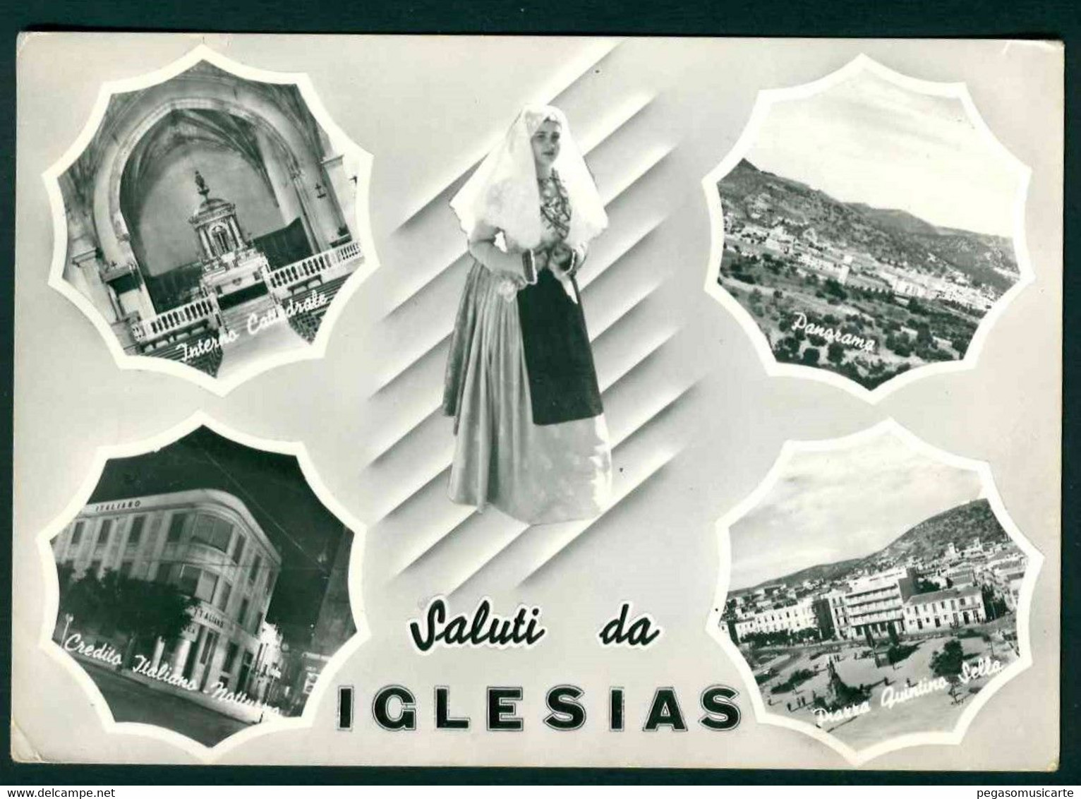 CLT033 - SALUTI DA IGLESIAS 4 VEDUTE 1950 CIRCA - Iglesias