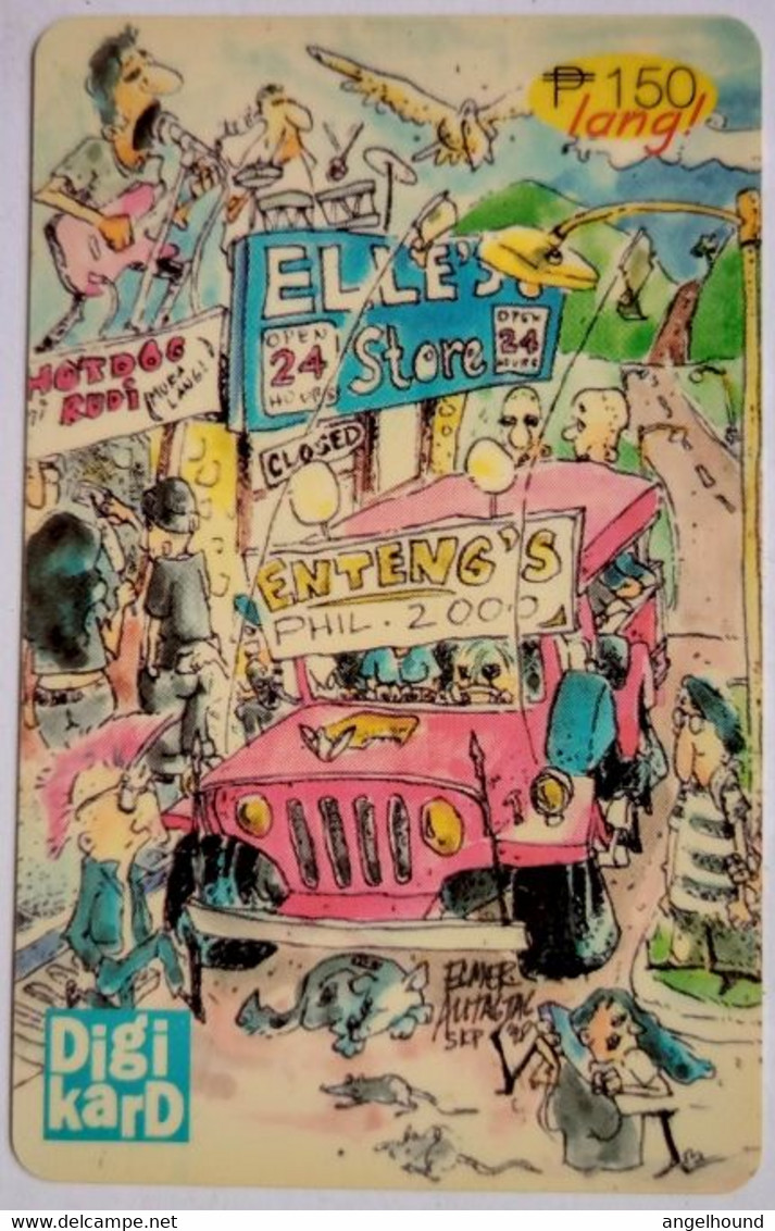 Philippines Digikard P150 " Jeepney  Cartoons " - Philippines