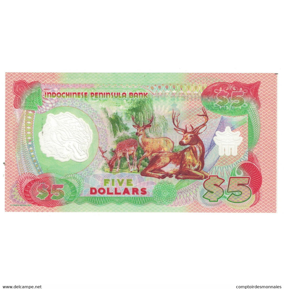 Billet, Indochine, 5 Dollars, 2020, NEUF - Indocina