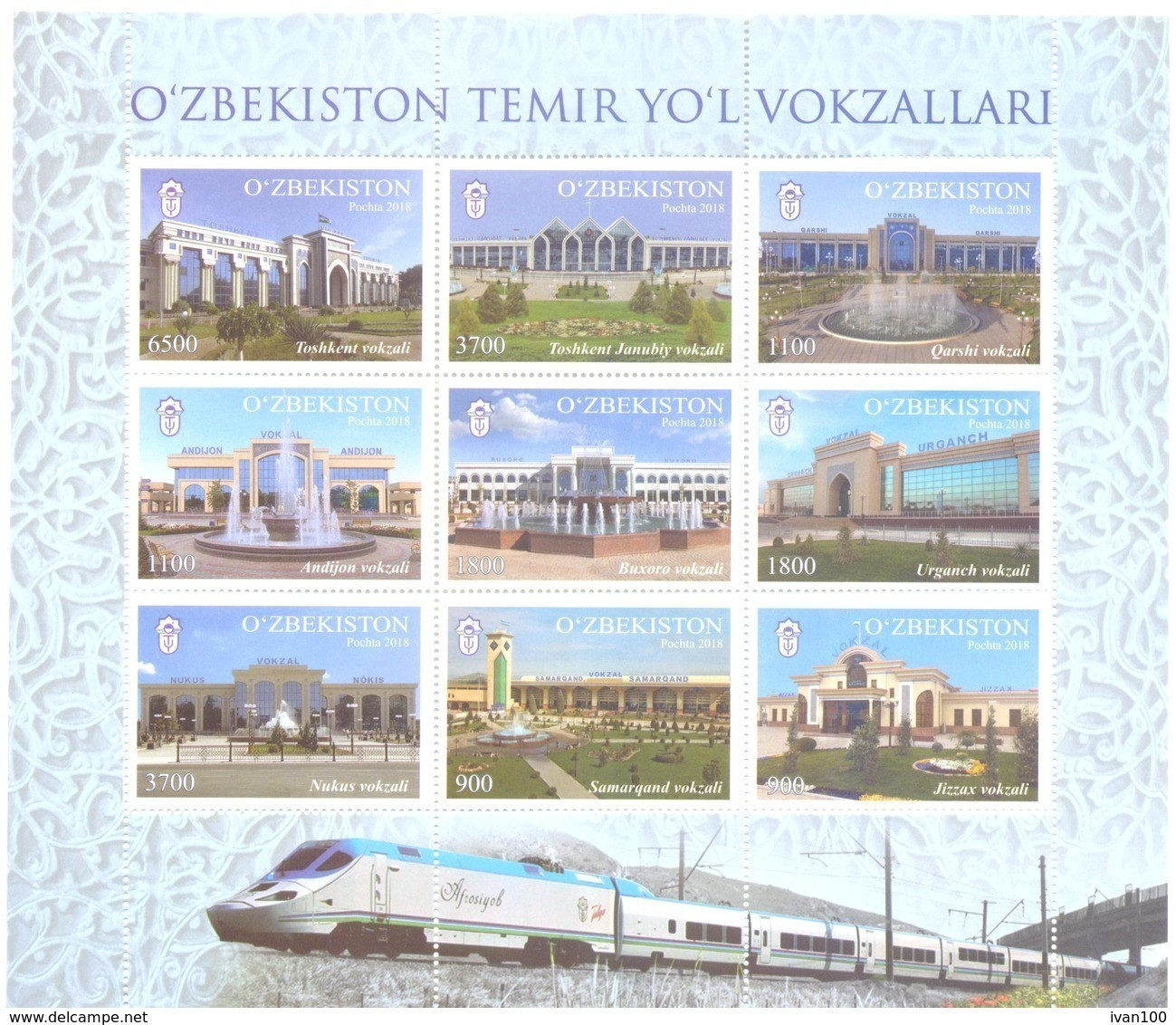 2018. Uzbekistan, Railway Stations Of Uzbekistan, Sheetlet, Mint/** - Oezbekistan