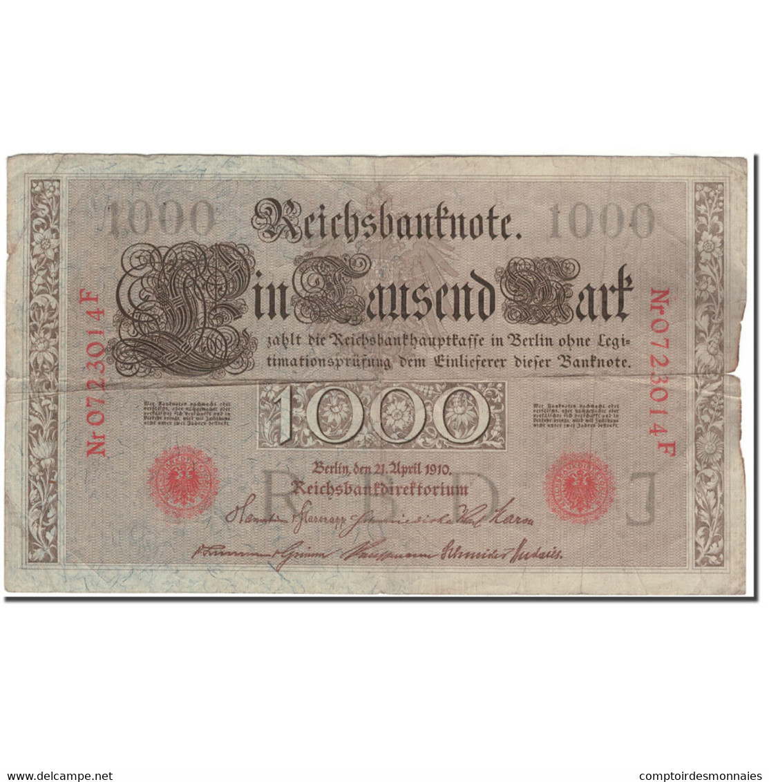 Billet, Allemagne, 1000 Mark, 1910, KM:44b, TB - 1.000 Mark