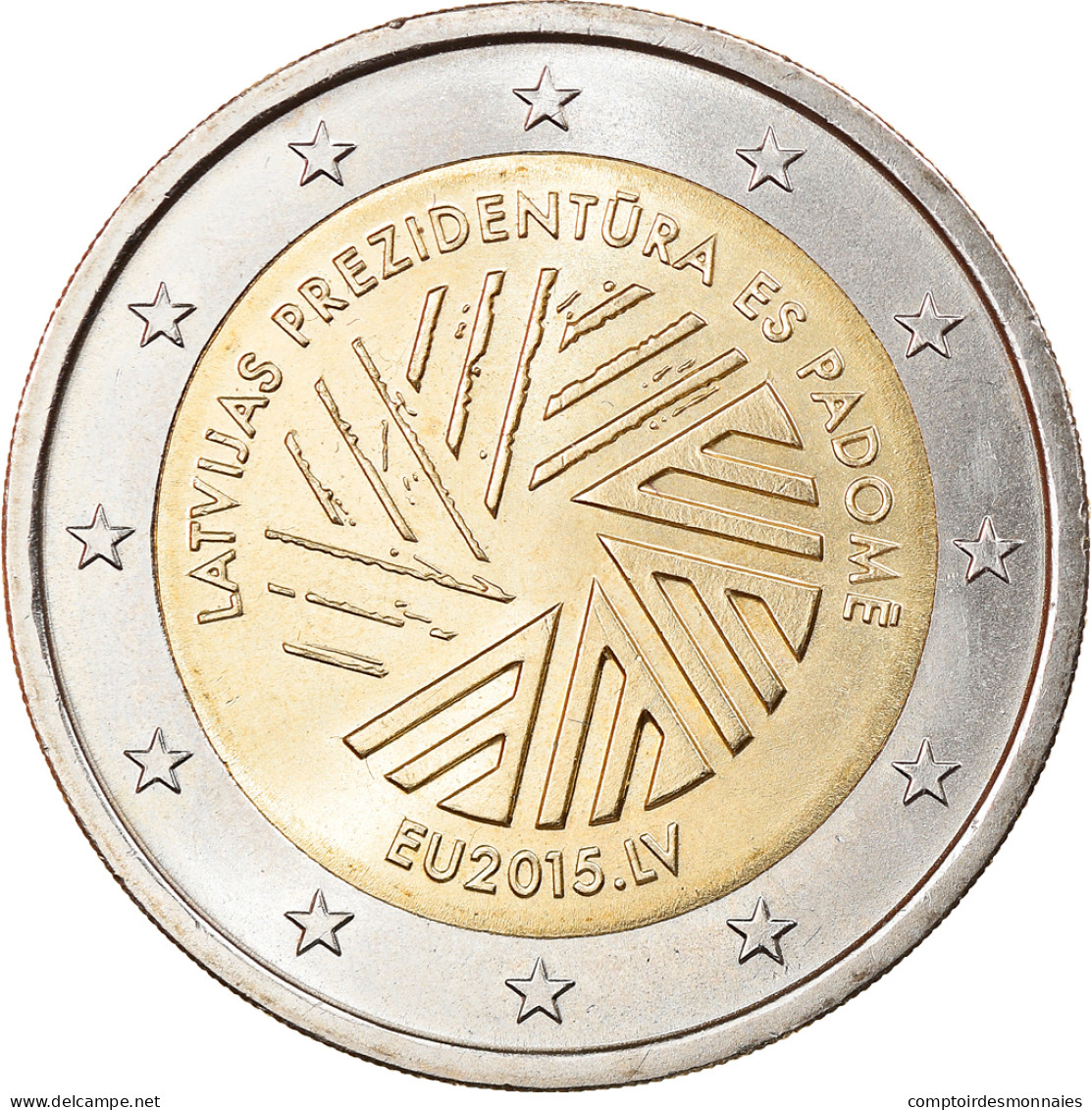 Latvia, 2 Euro, Présidence De L'UE, 2015, SPL, Bi-Metallic, KM:New - Lettland