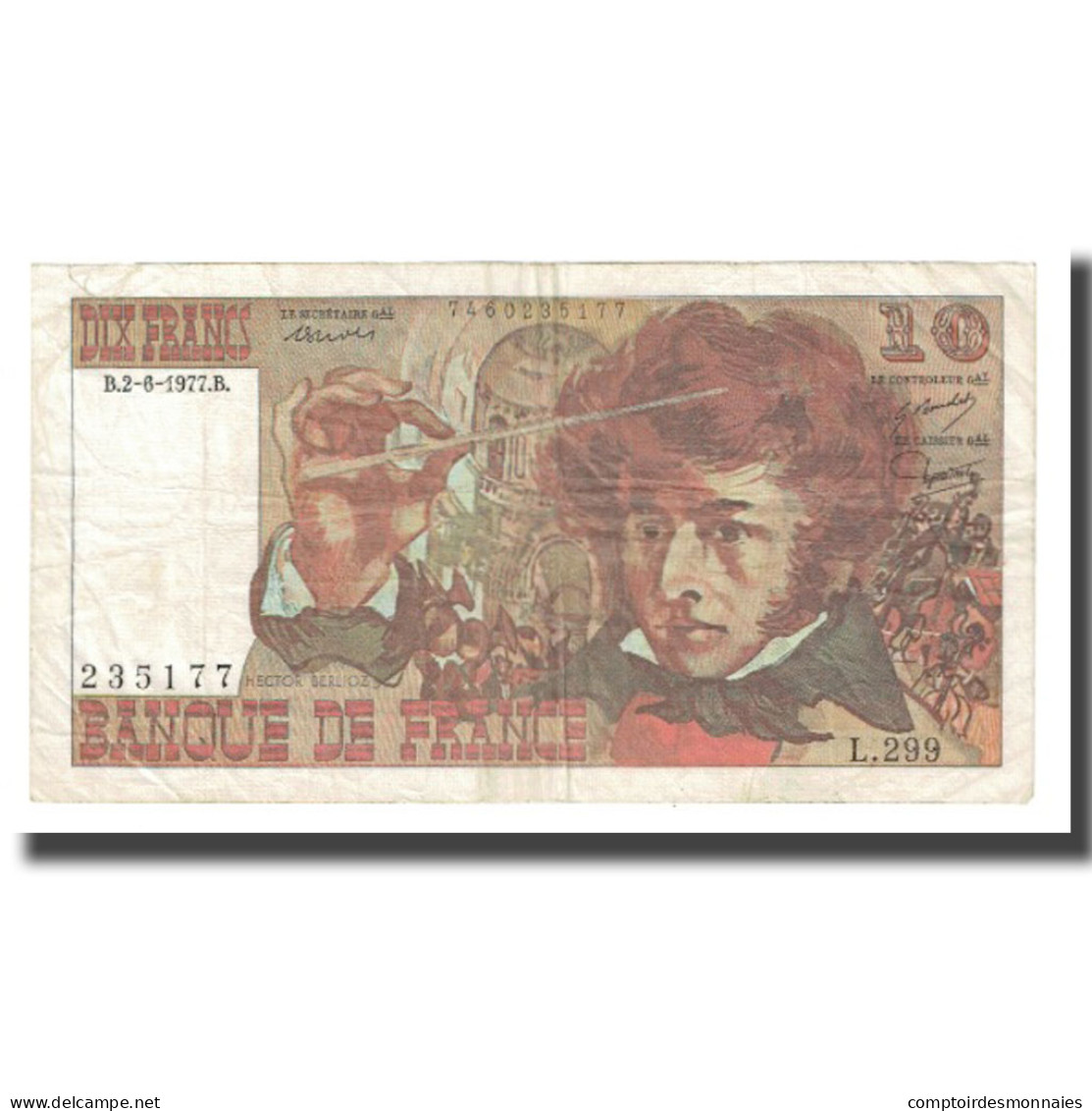 France, 10 Francs, 1977, 1977-06-02, TTB, Fayette:63.22, KM:150c - 10 F 1972-1978 ''Berlioz''