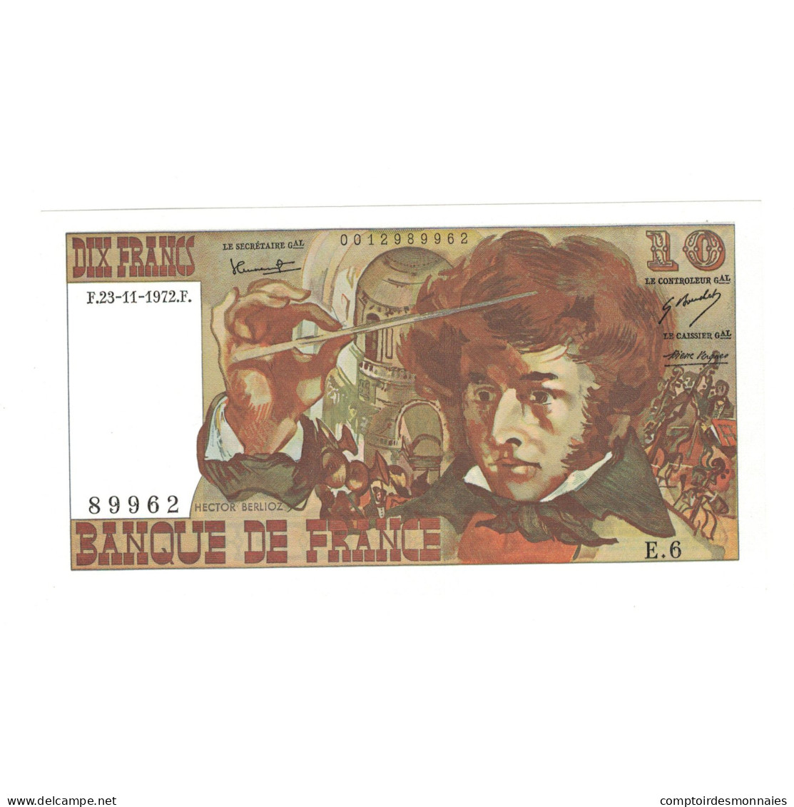 France, 10 Francs, Berlioz, 1972, E.6 89962, NEUF, Fayette:63.1, KM:150a - 10 F 1972-1978 ''Berlioz''