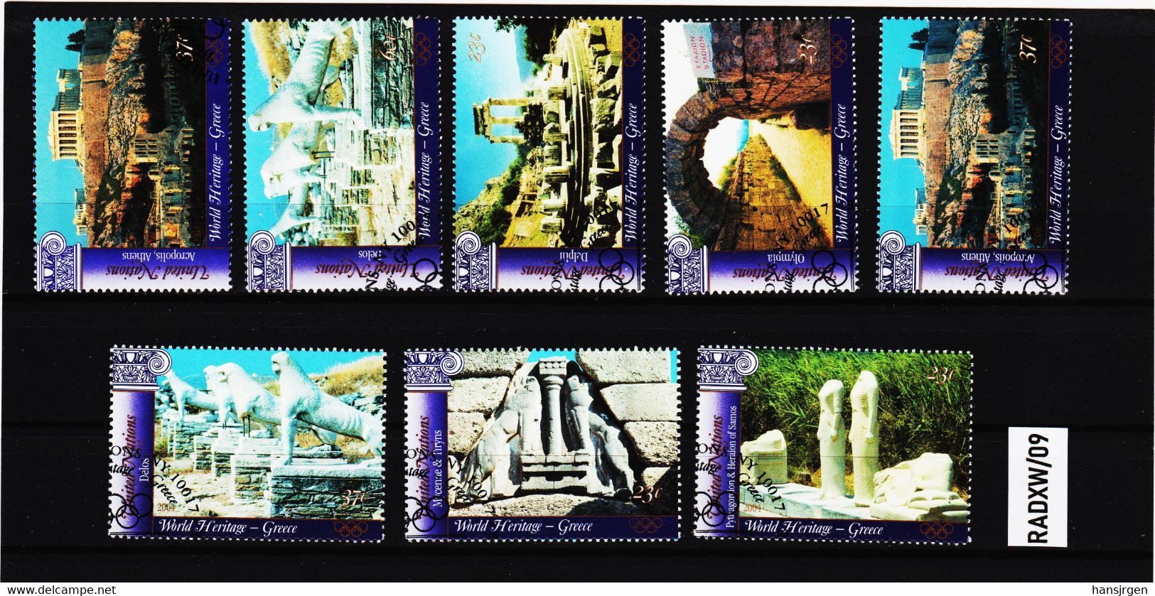 RADXW/09 VEREINTE NATIONEN NY 2004 UNESCO-WELTERBE GRIECHENLAND MICHL 959/60 I + 959/61 II Gestempelt SIEHE ABBILDUNG - Used Stamps