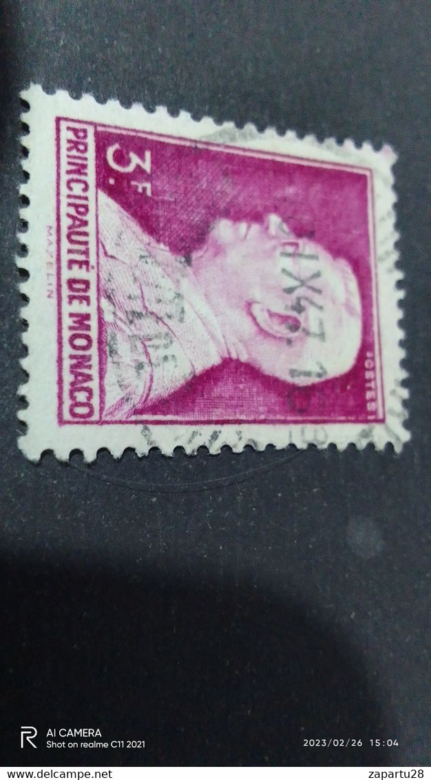 MONACO- 1950--51   3FR .PRİNCE LOUIS II.. DAMGALI - Used Stamps