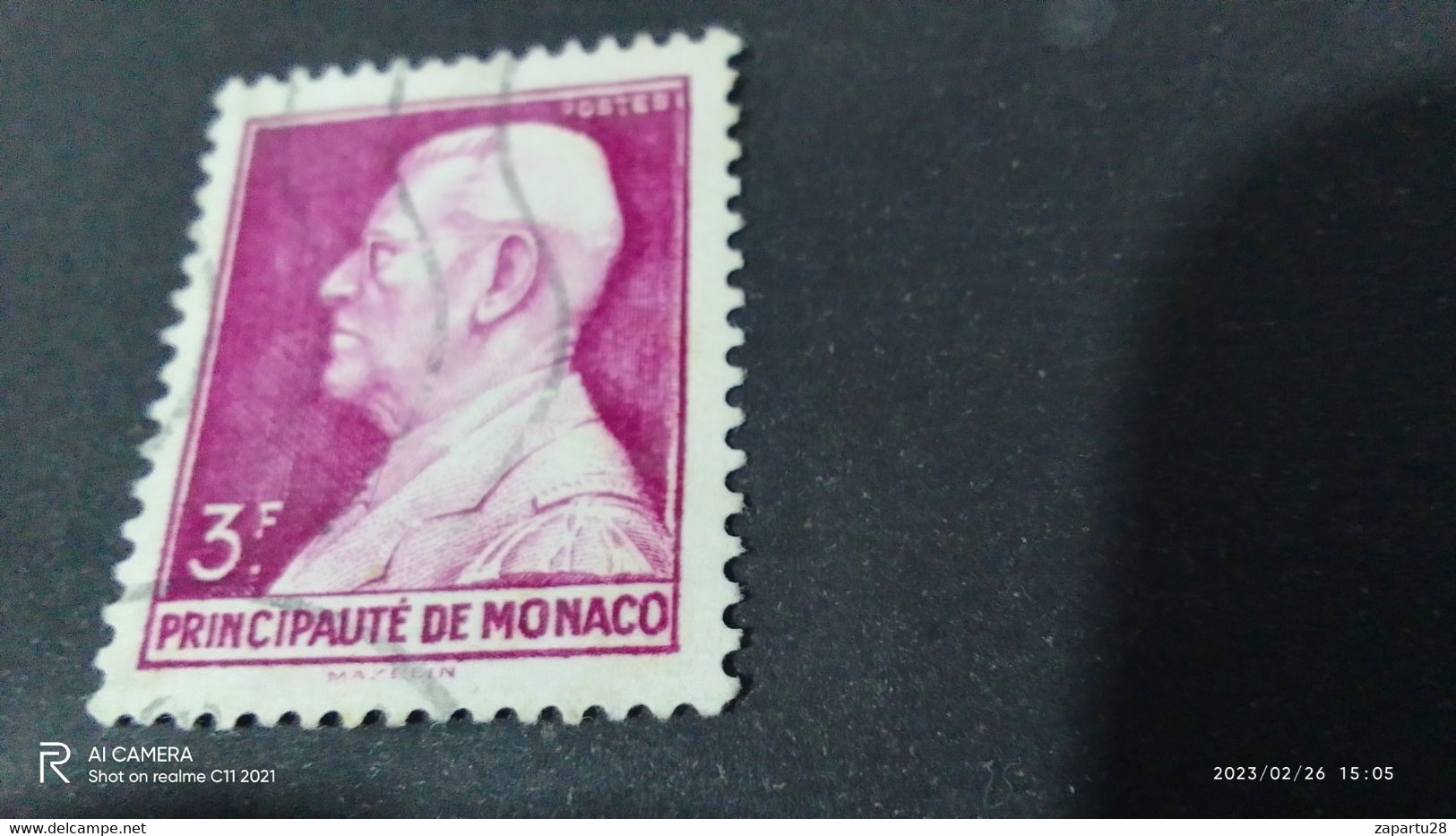 MONACO- 1950--51   3FR .PRİNCE LOUIS II.. DAMGALI - Oblitérés