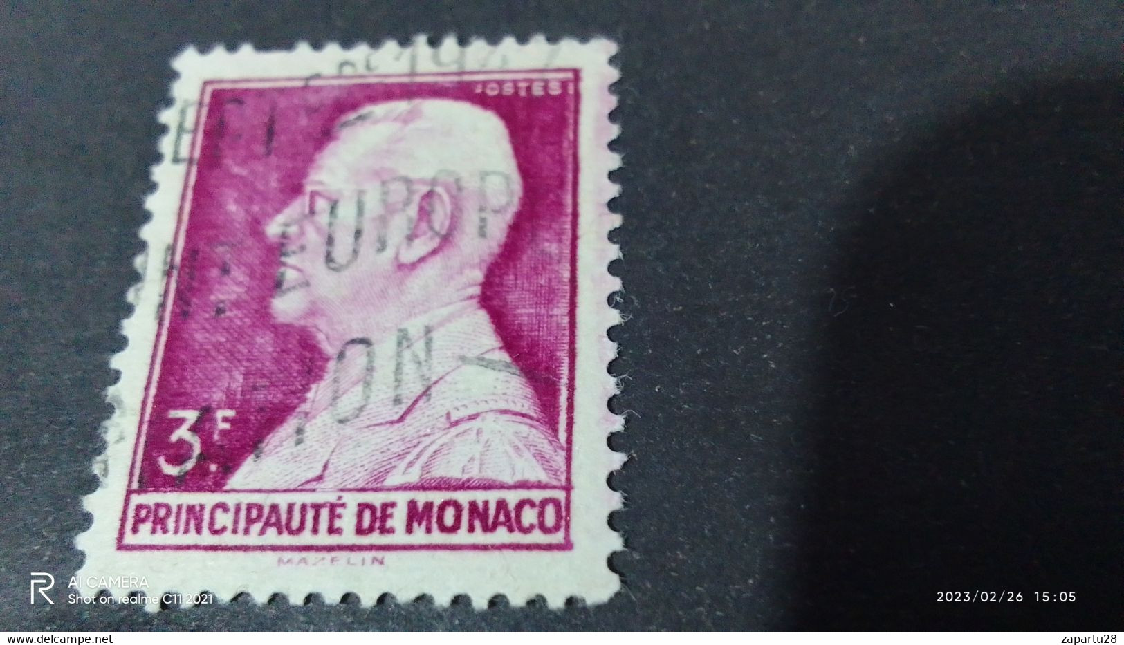 MONACO- 1950--51   3FR .PRİNCE LOUIS II.. DAMGALI - Usati