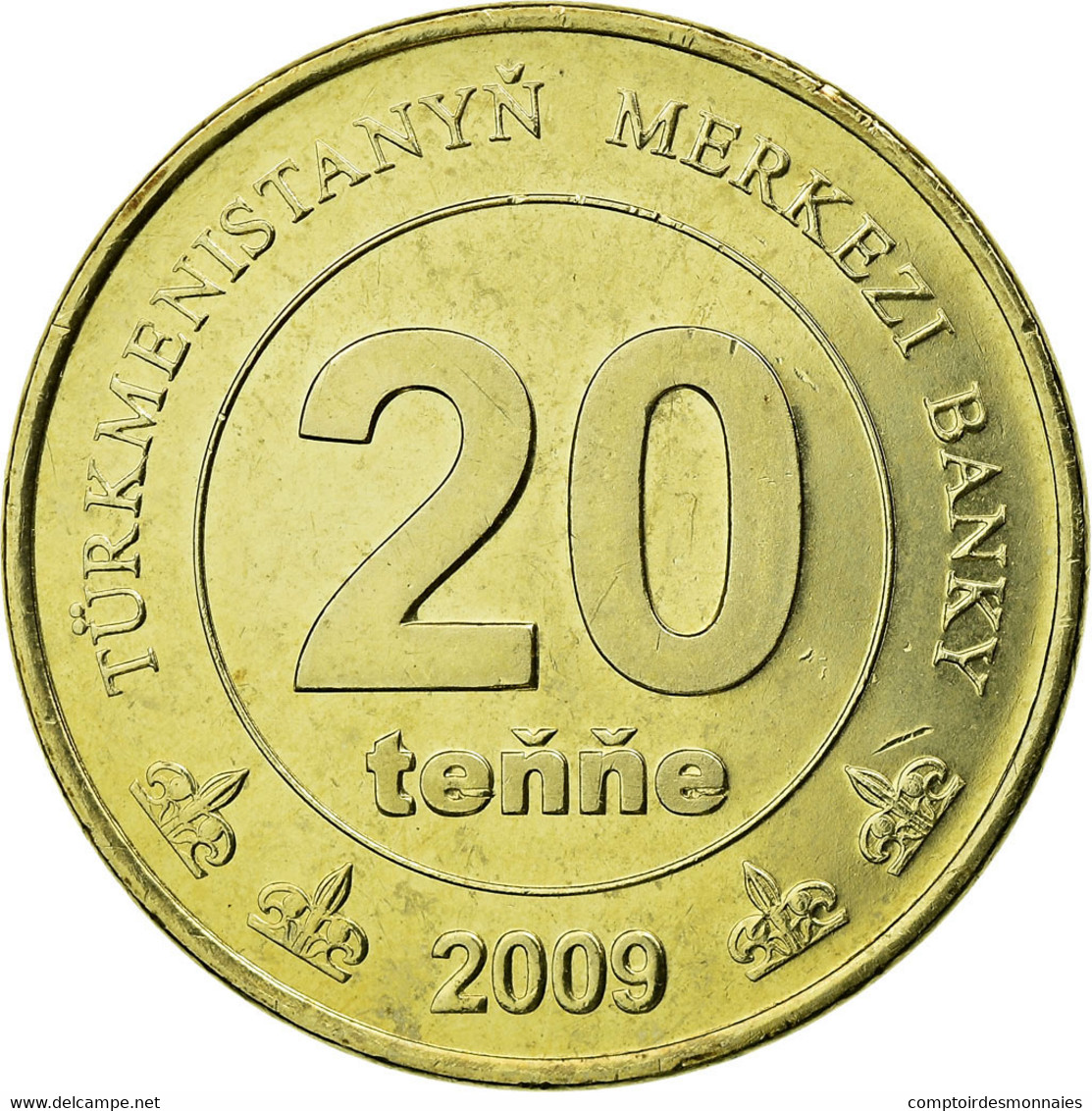 Monnaie, Turkmanistan, 20 Tenge, 2009, SPL, Laiton, KM:99 - Turkmenistan