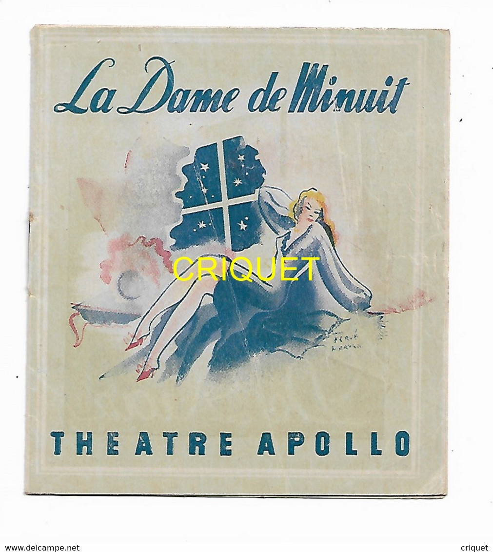 Programme Du Théatre Apollo, La Dame De Minuit, Nombreuse Publicités Illustrées ( Morvan, ... ) - Programmes