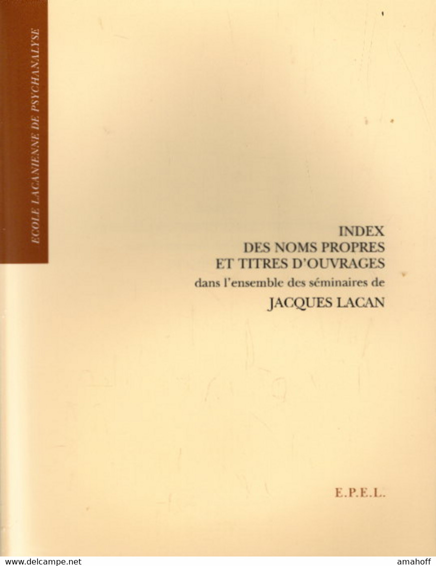 INDEX DES NOMS PROPRES ET TITRES D'OUVRAGES - Psychology