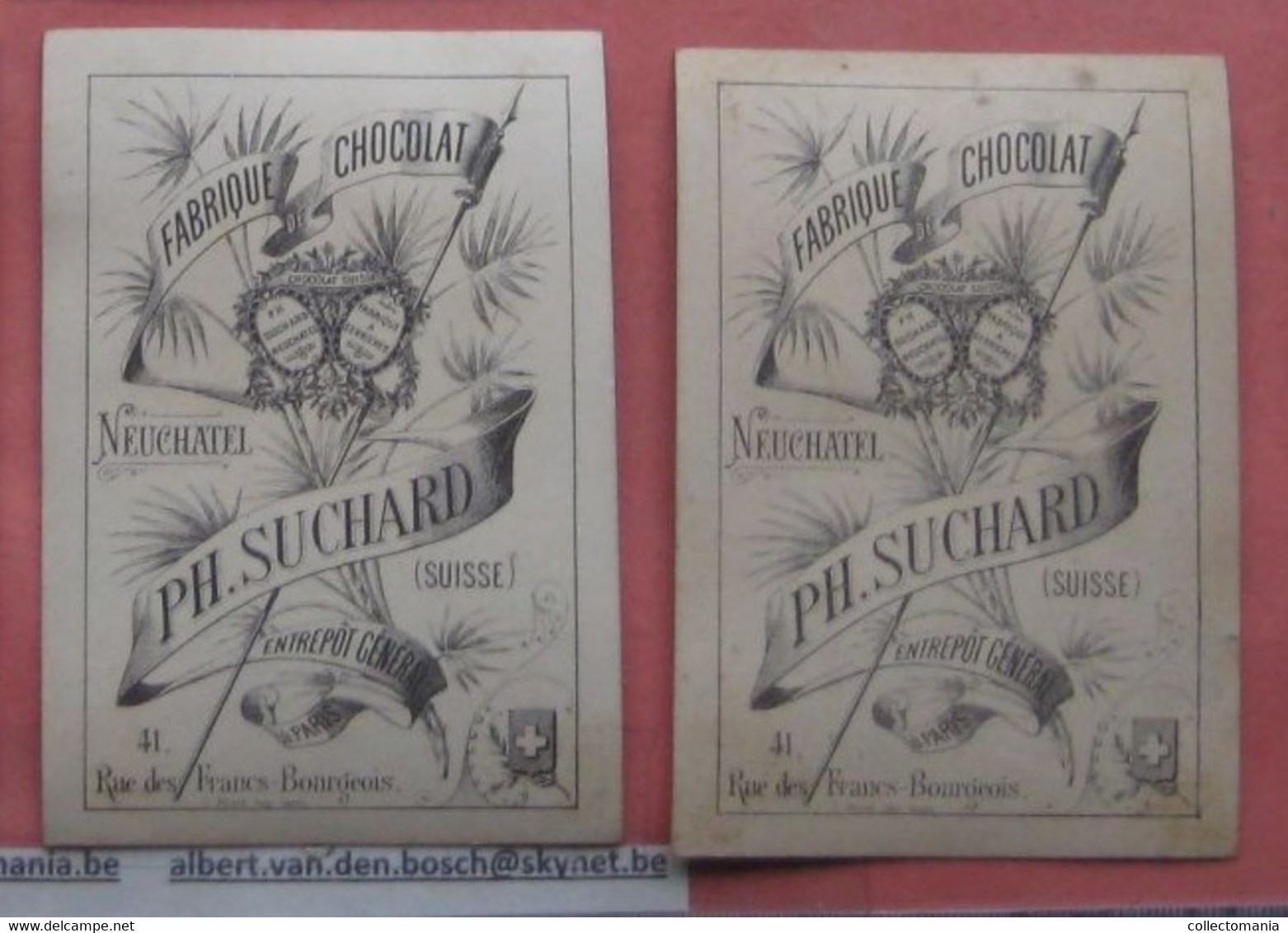 SUCI004- 2 Girls In A Kite  -  2 Cards (see Scans) Very Good To Excellent Condition - RRR -  1884 SUCHARD Chocolate - Suchard