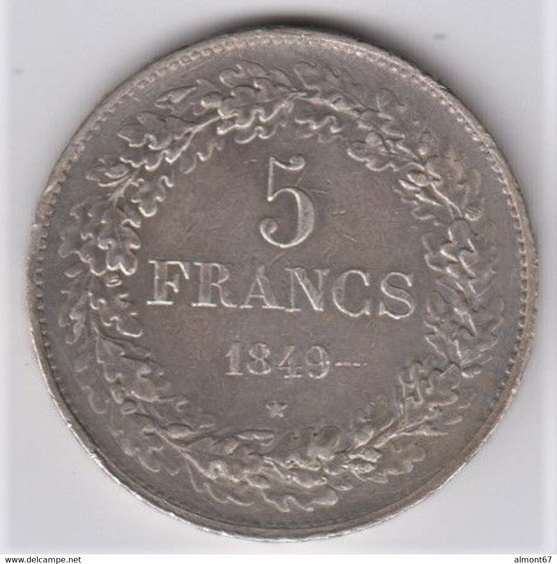 LEOPOLD PREMIER - 5 Francs 1849 - 5 Frank