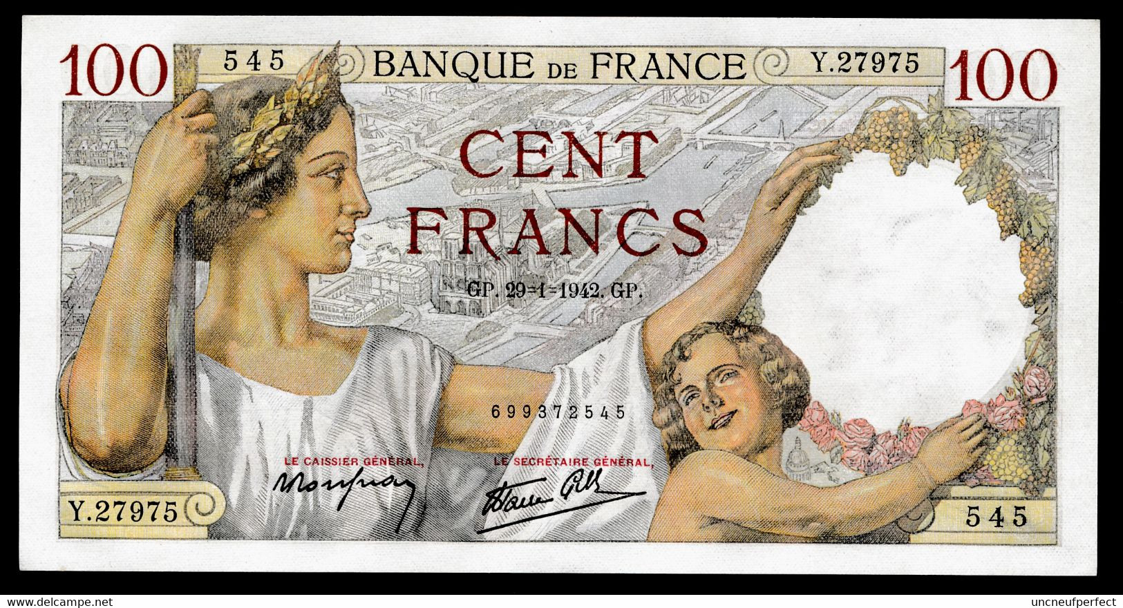 France 100 SULLY  29/01/1942  NEUF UNC Parfait - 100 F 1939-1942 ''Sully''