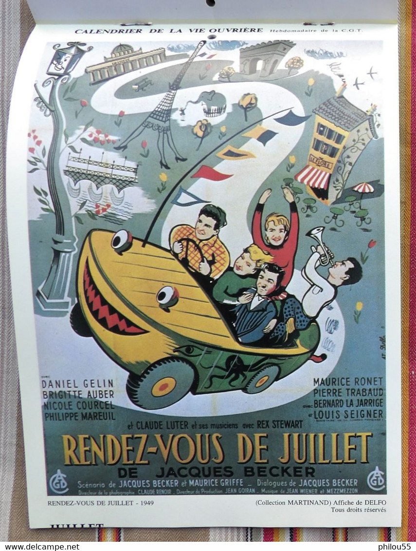 Calendrier 1984 cine d'antan 12 affiches Cinema 1937 - 1951