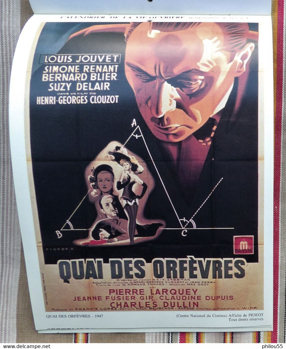 Calendrier 1984 cine d'antan 12 affiches Cinema 1937 - 1951