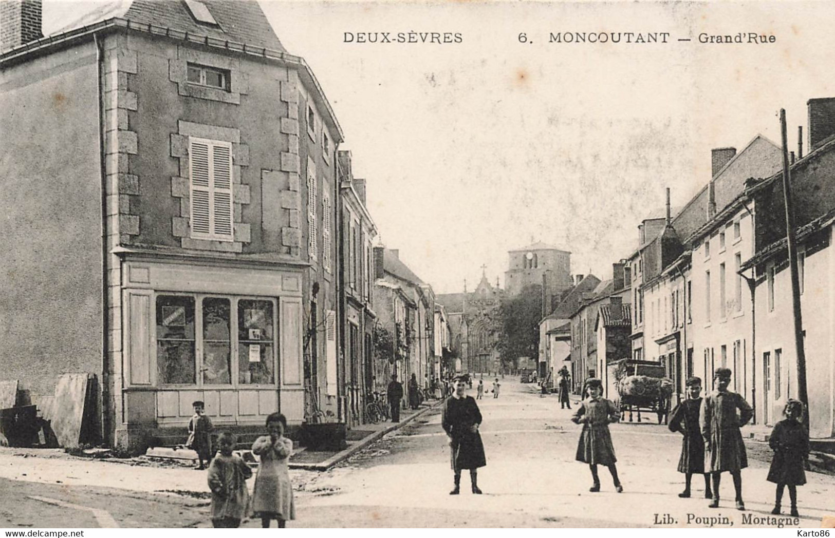 Moncoutant * 1908 * Grand'rue * Enfants Villageois * Commerce Magasin - Moncoutant