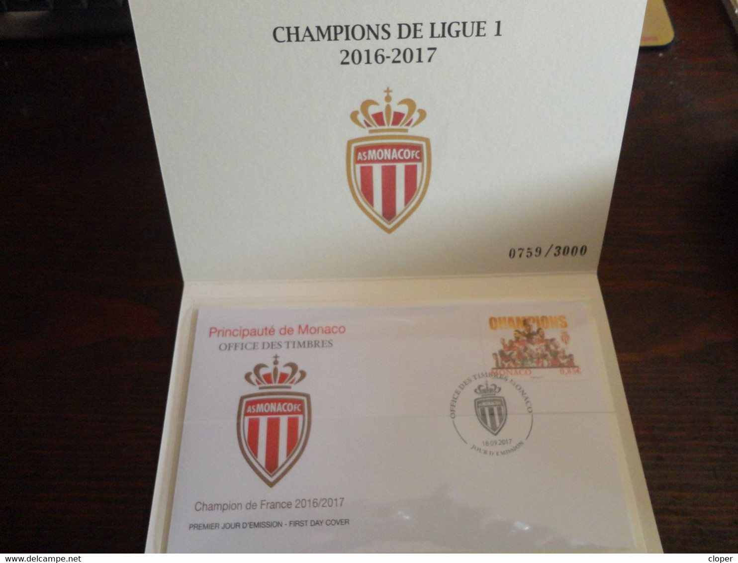 MONACO. CHAMPIONS DE LIGUE 1. 2016-2017 - Gebruikt