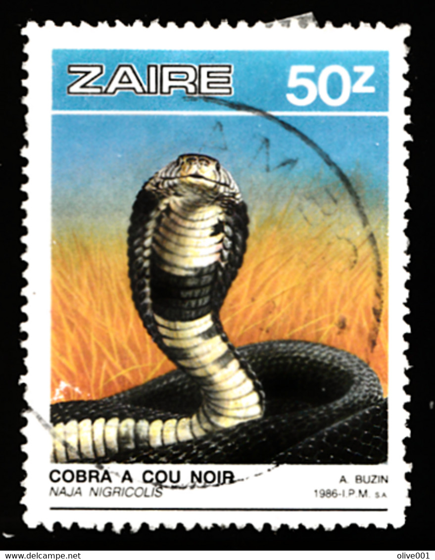 Zaïre Tp De 1987 -Faune - Reptiles - Serpent Naja Nigricolis - Y&T N° 1243 Obli (0) - Usati