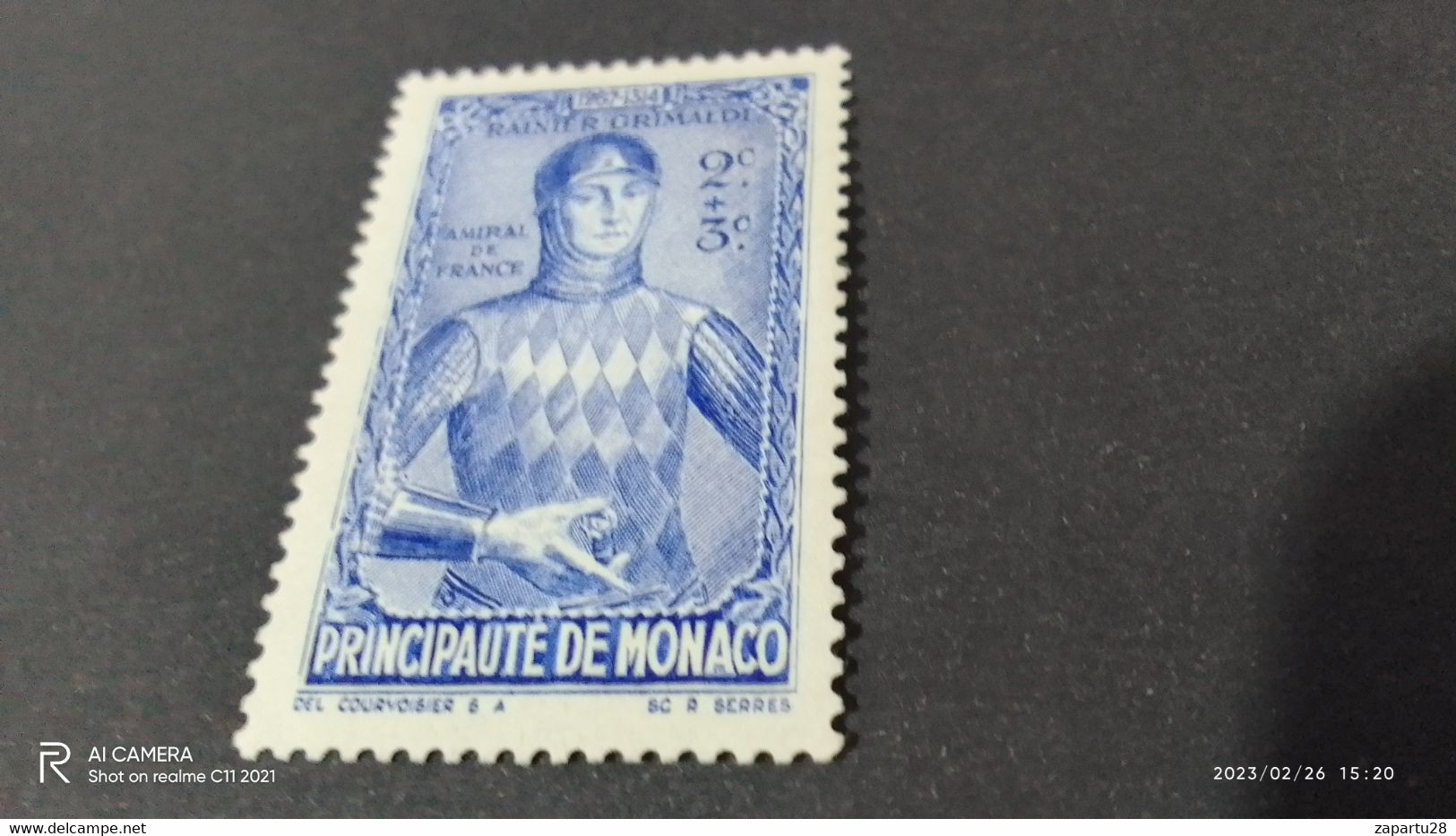 MONACO 1940-60  2+5C. -DAMGALI - Gebruikt