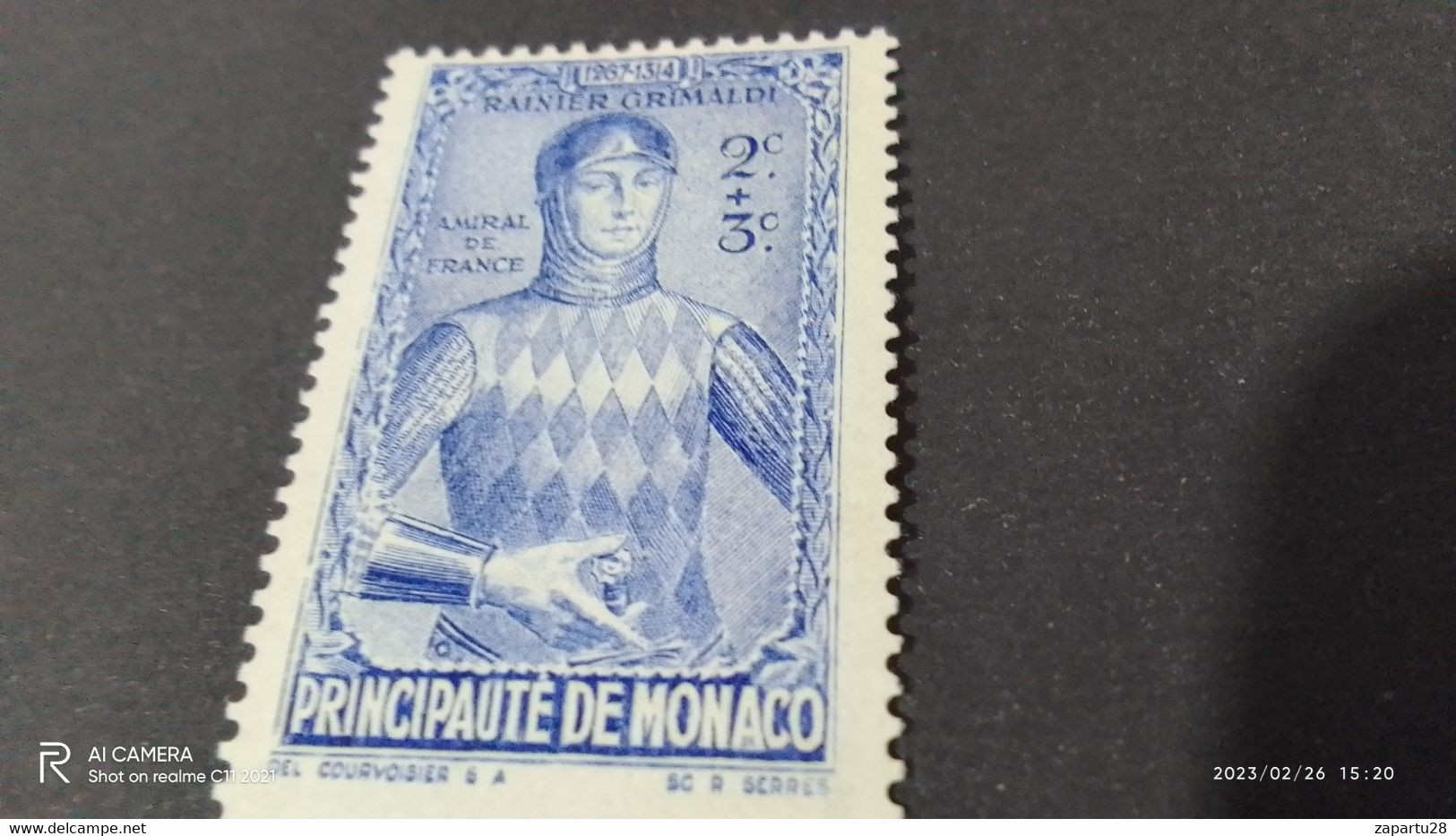 MONACO 1940-60  2+5C. -DAMGALI - Used Stamps