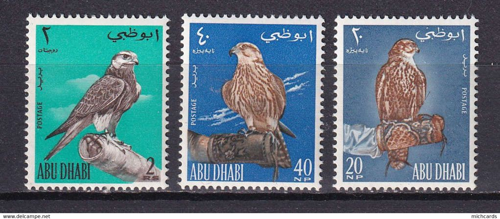 245 ABOU DHABI 1965 - Yvert 12/14 - Oiseau Rapace - Neuf ** (MNH) Sans Charnière - Abu Dhabi