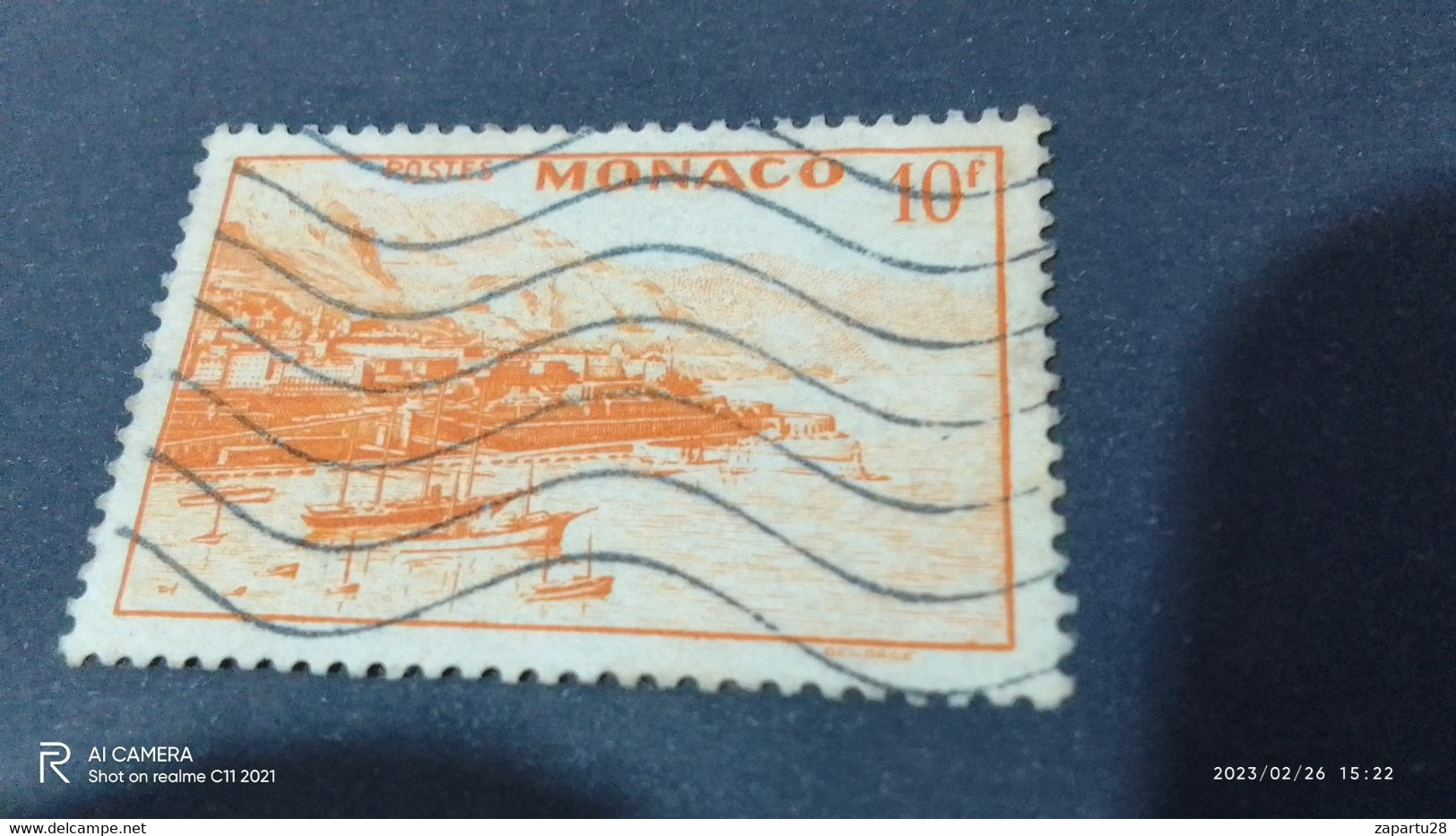 MONACO 1940-60  10F. -DAMGALI - Gebruikt