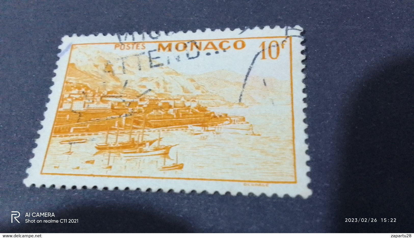 MONACO 1940-60  10F. -DAMGALI - Gebruikt