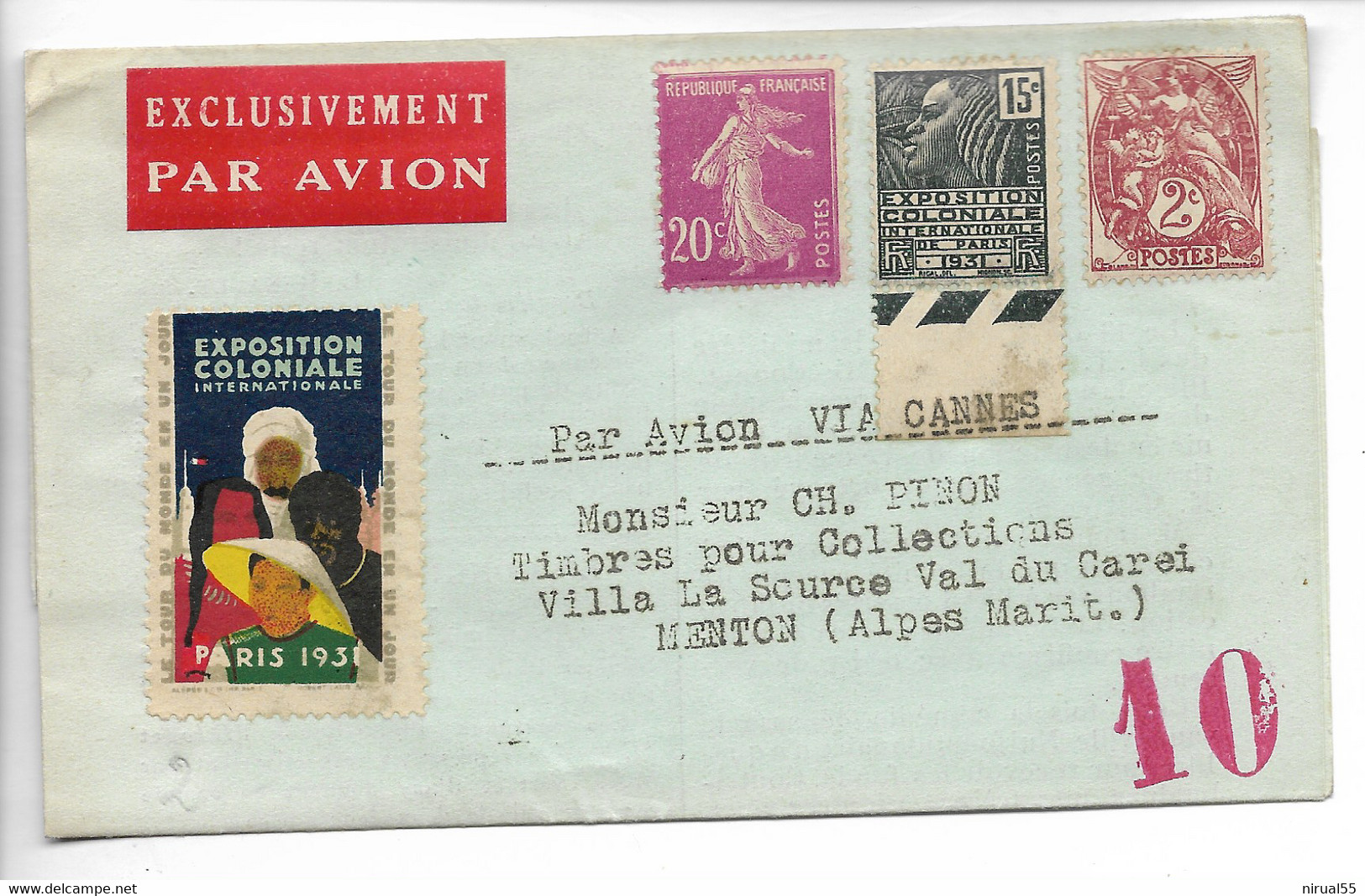 Aviation BEAUVAIS Oise Journal L'Aérogramme N° 10 Vignette Exposition Coloniale 1931     ...G - Aviación