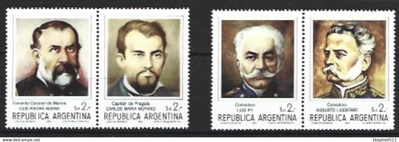 ARGENTINE. N°1396-9 De 1983. Pionniers De L'Antarctique Argentin. - Explorateurs & Célébrités Polaires