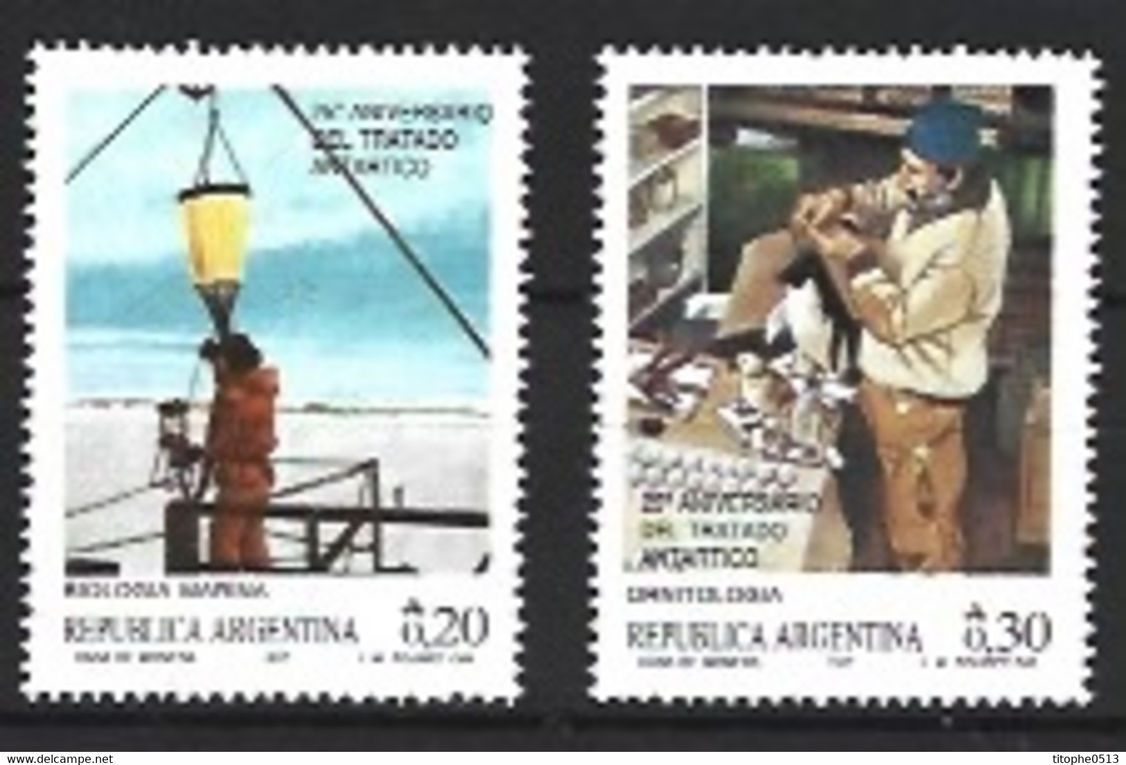 ARGENTINE. N°1557-8 De 1987. Traité Antarctique/Ornithologie/Biologie Marine. - Antarctisch Verdrag