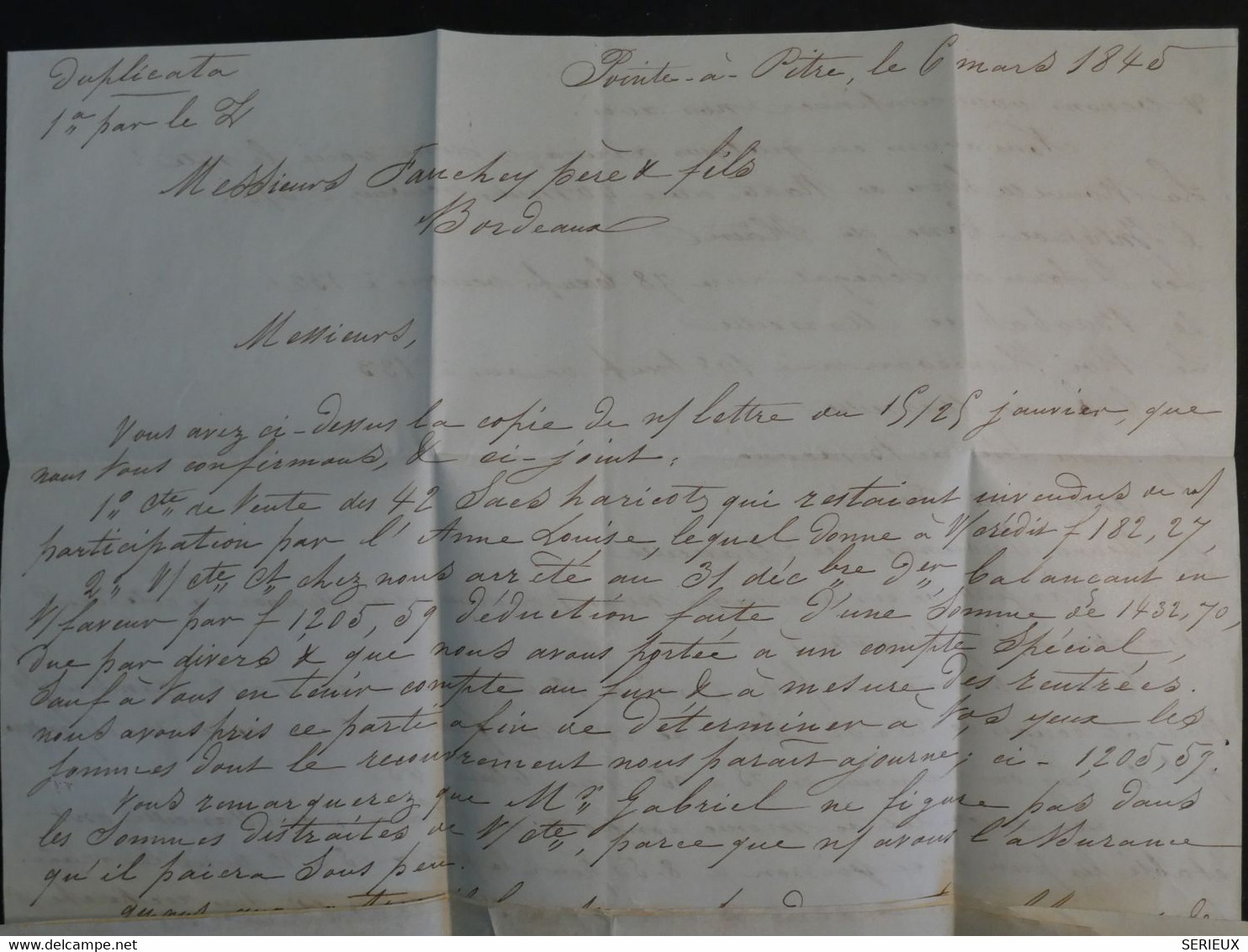 AM 24 GUADELOUPE   BELLE LETTRE   1845 POINTE A PITRE A   BORDEAUX FRANCE  ++AFFRANCH.PLAISANT + - Sin Clasificación