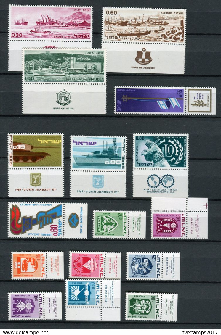 Israel - 1969 - Complete Year Set - MNH ** Full Tab - Mi/Phil 433-455 - Cv €  15,35 - 2 Scans - Años Completos