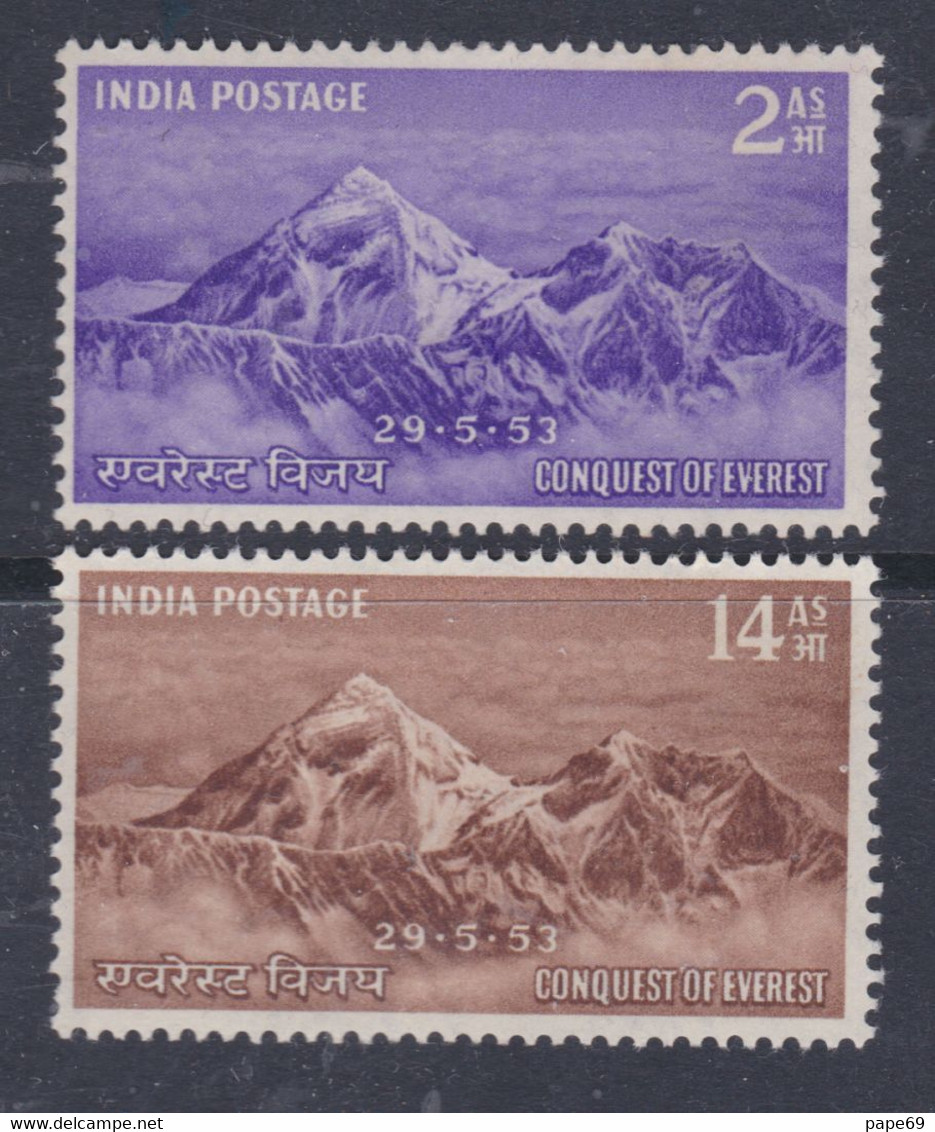 Inde N° 44 / 45 X Conquête Du Mont Everest, Les 2 Valeurs Trace De Charnière Sinon TB - Nuovi