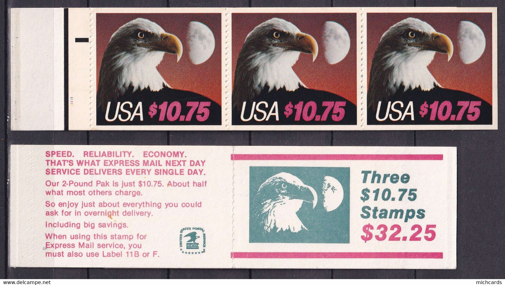 245 ETATS UNIS 1985 - Yvert C 1585 - Carnet Rapace Oiseau - Neuf ** (MNH) Sans Charnière - Ungebraucht