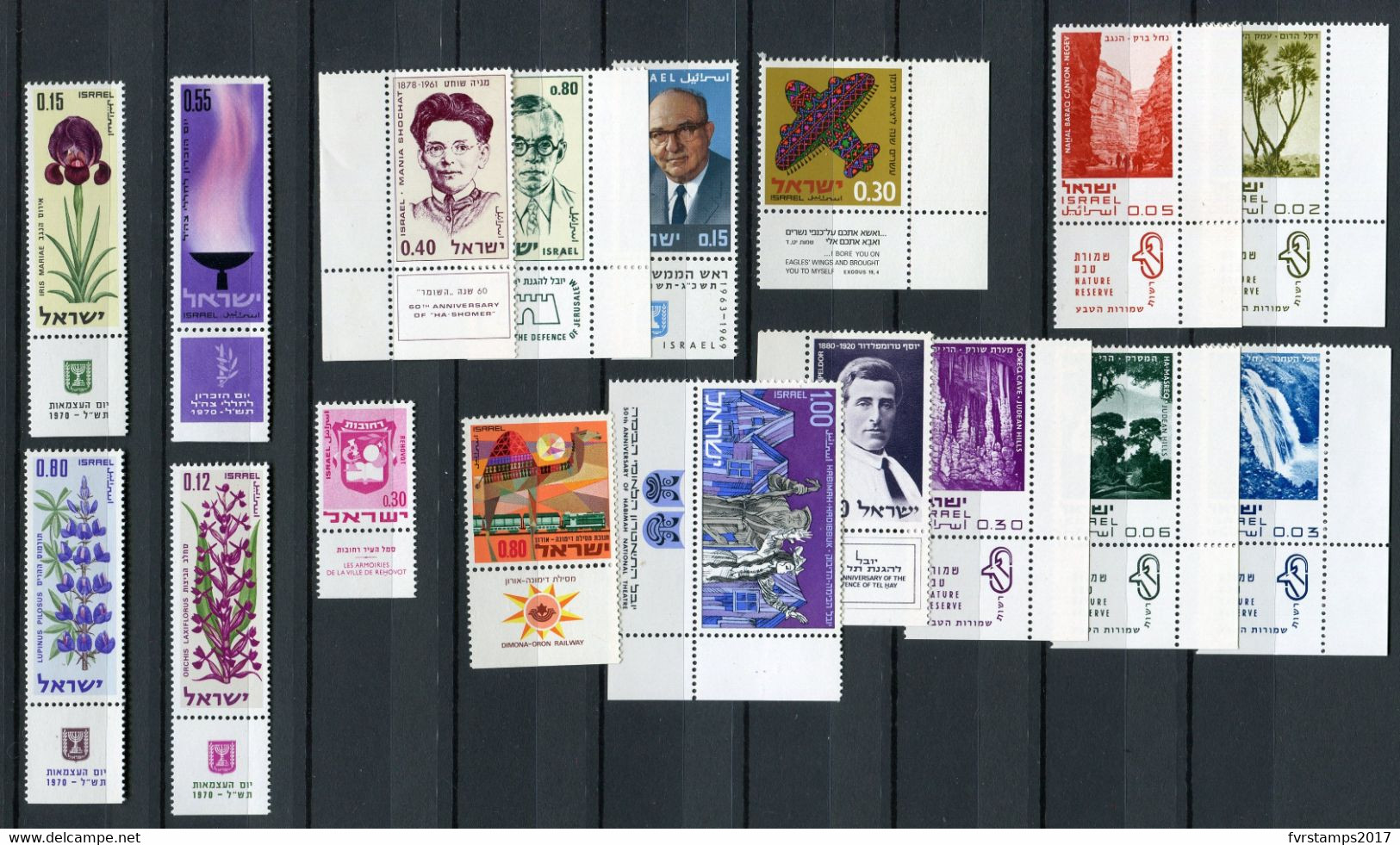 Israel - 1970 - Complete Year Set - MNH ** Full Tab - Mi/Phil 456-494 + BL7 - Cv € 24,30 - 3 Scans - Volledig Jaar