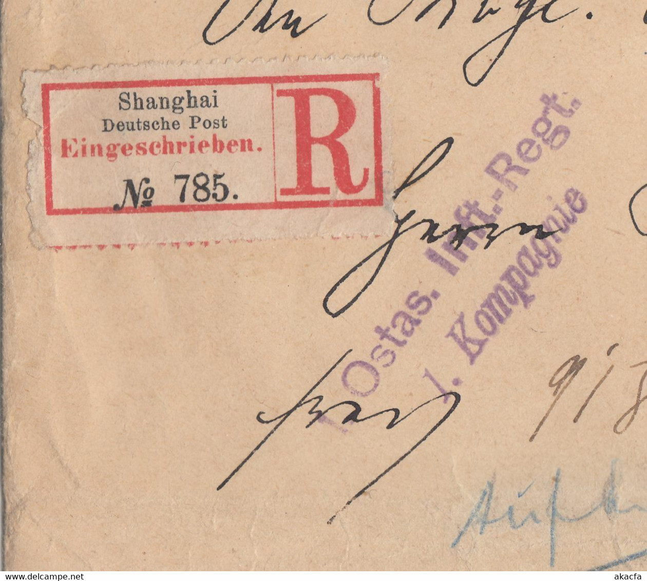 CHINA 1902 Registered Cover Deutsche Post Shanghai Mixed Franking (c023) - Brieven En Documenten