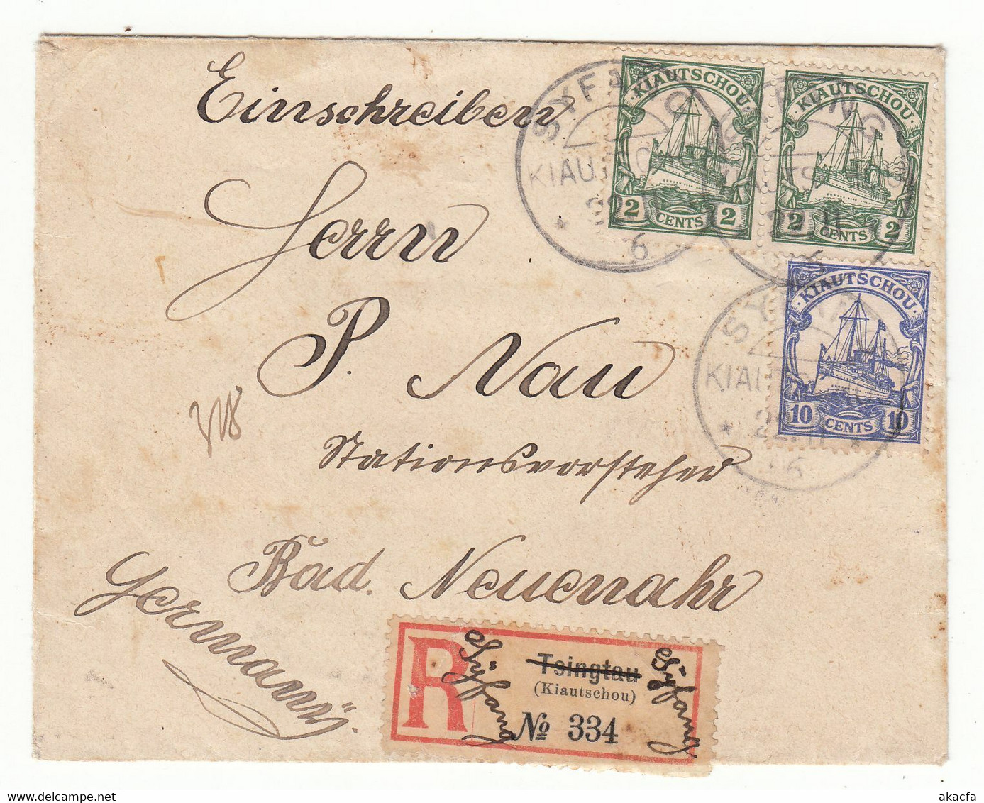 CHINA 1906 Registered Cover Kiaochow Syfang Deutsche Post China Germany (c047) - Covers & Documents