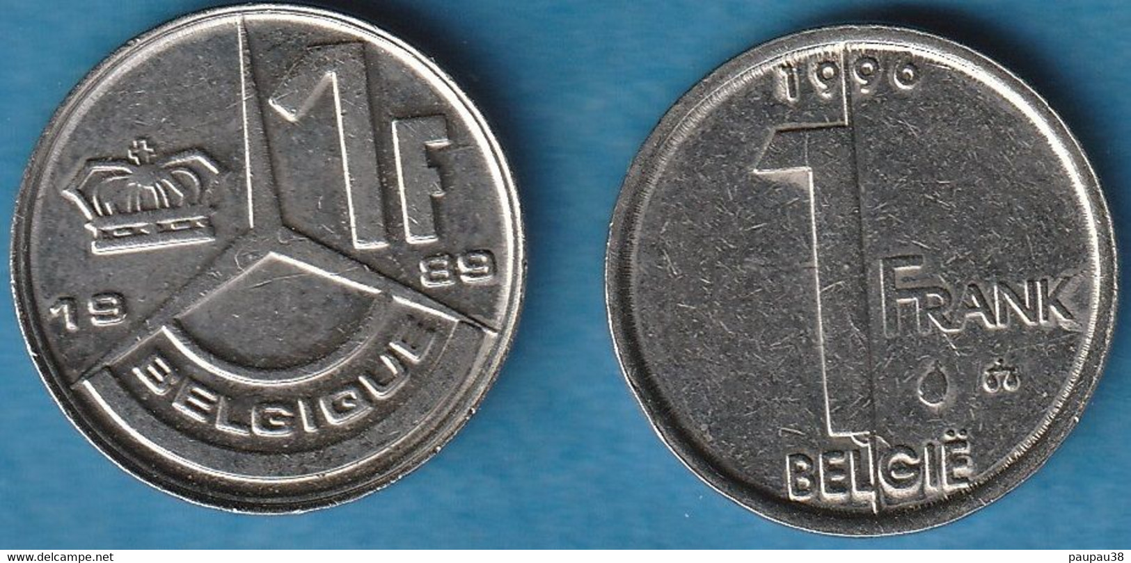 N° 8 - MONNAIES BELGIQUE 1 FRANC 1989 BAUDOUIN BELGIQUE ET 1996 ALBERT II BELGIE - 1 Franc